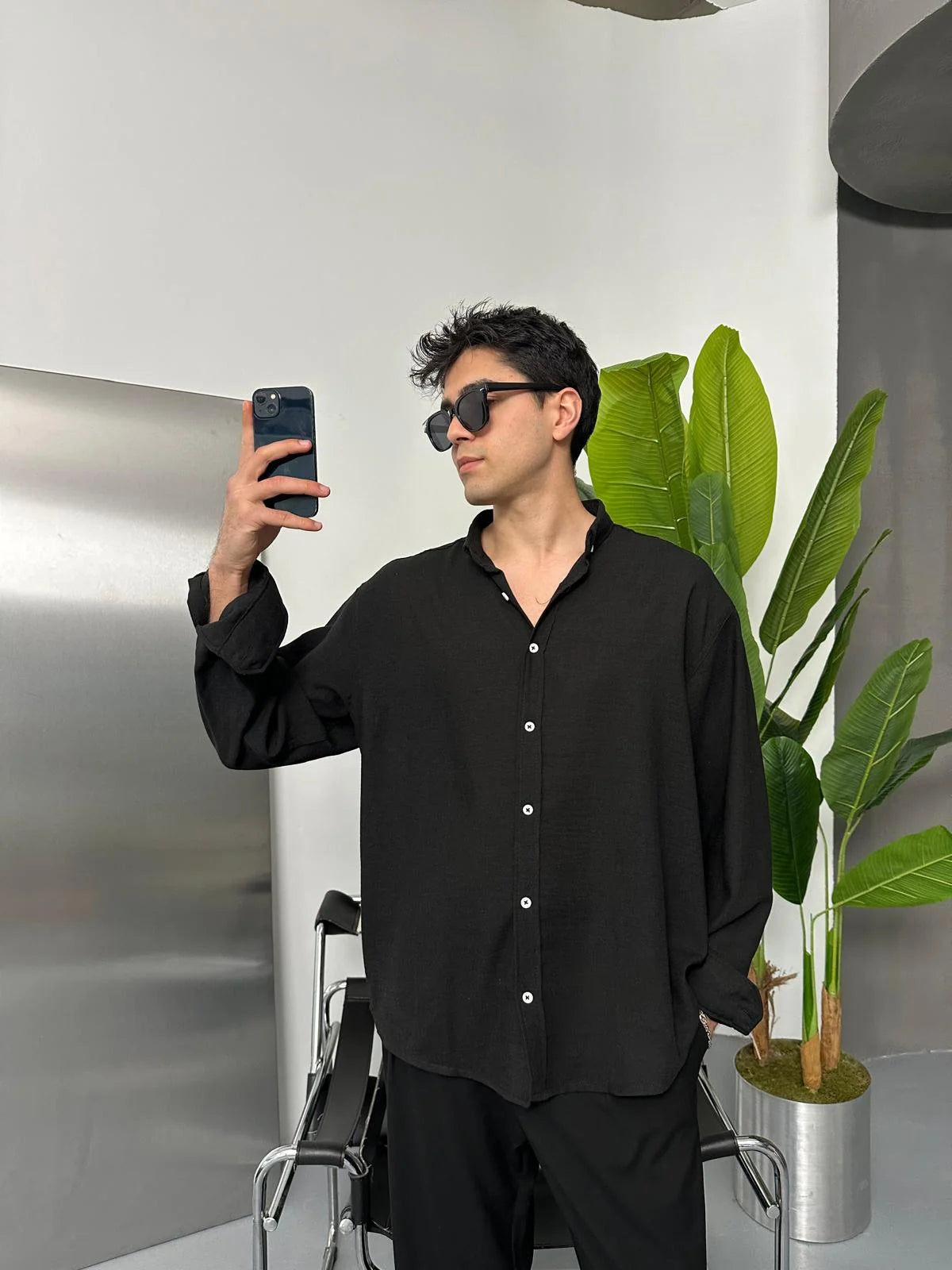 Black Linen Shirt