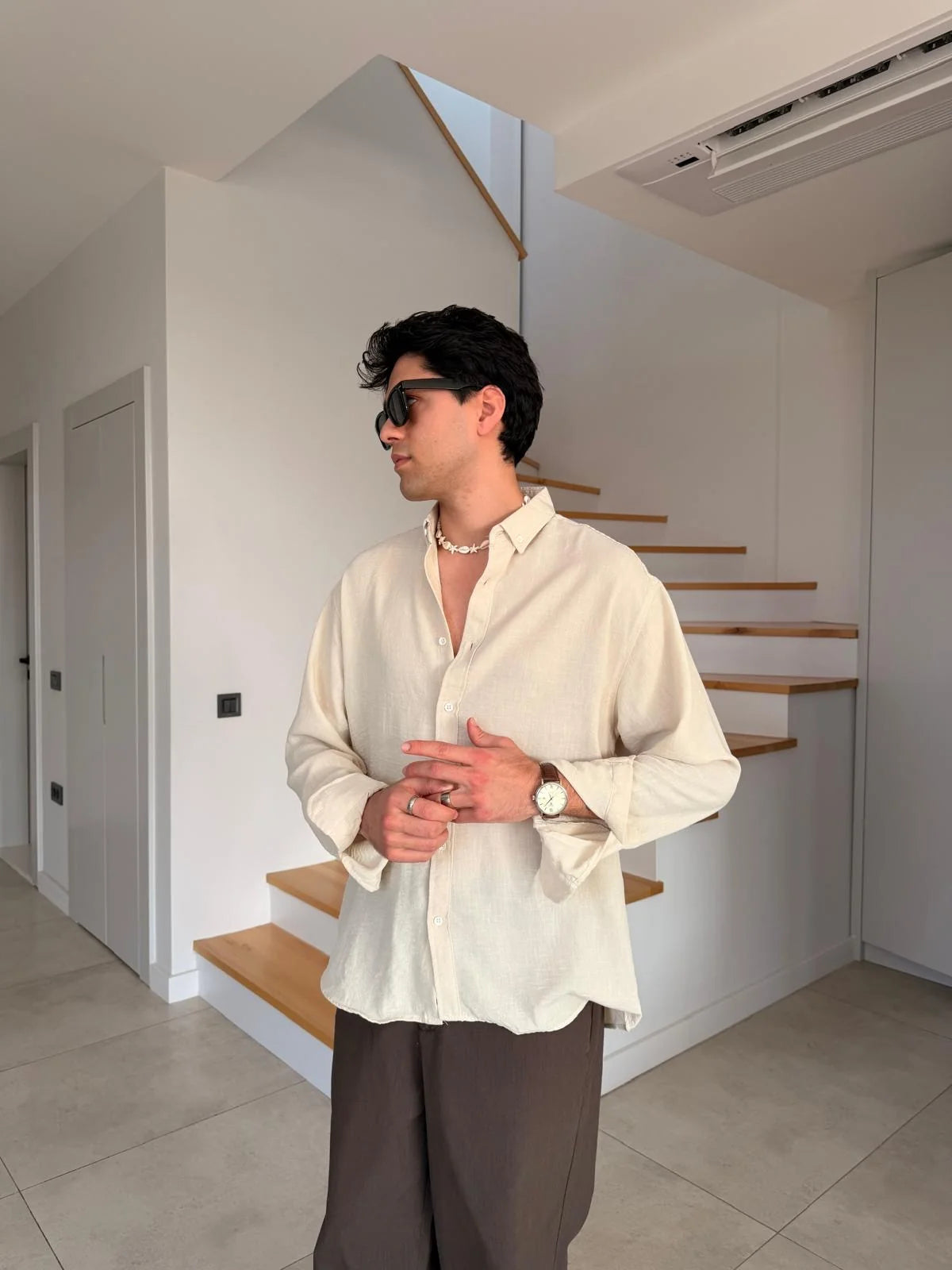 Beige Linen Shirt