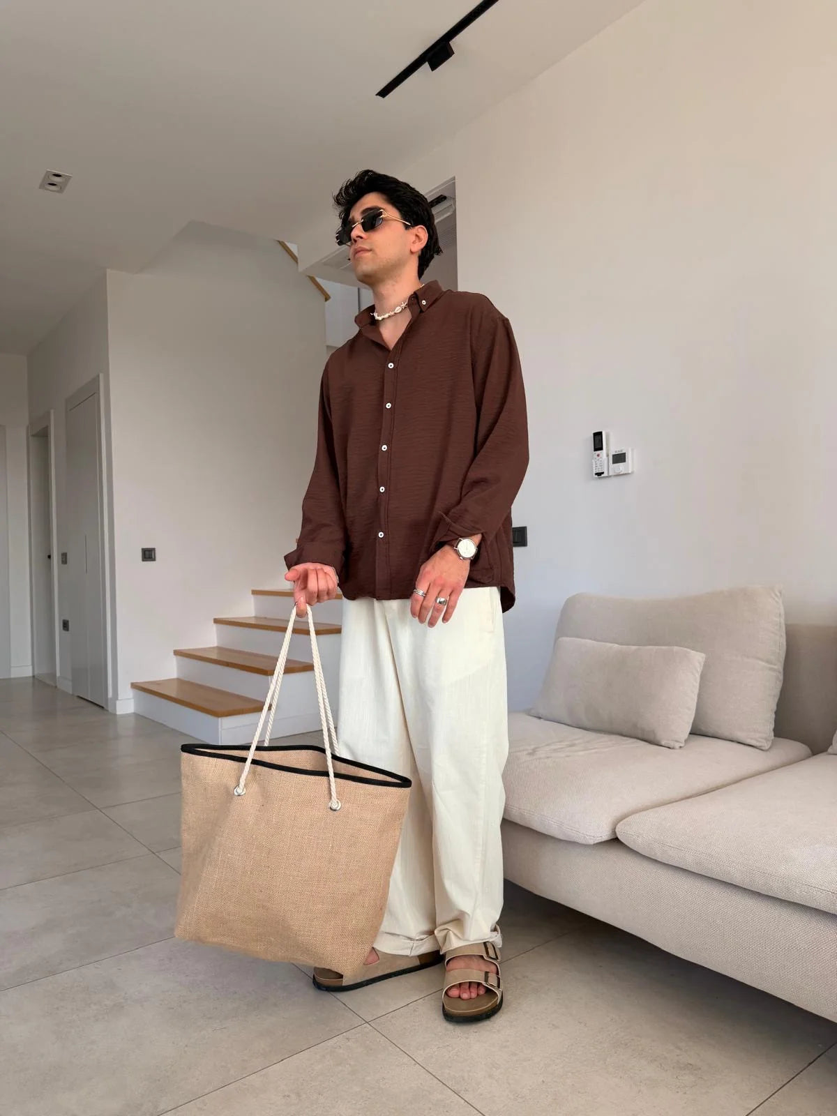Brown Linen Shirt