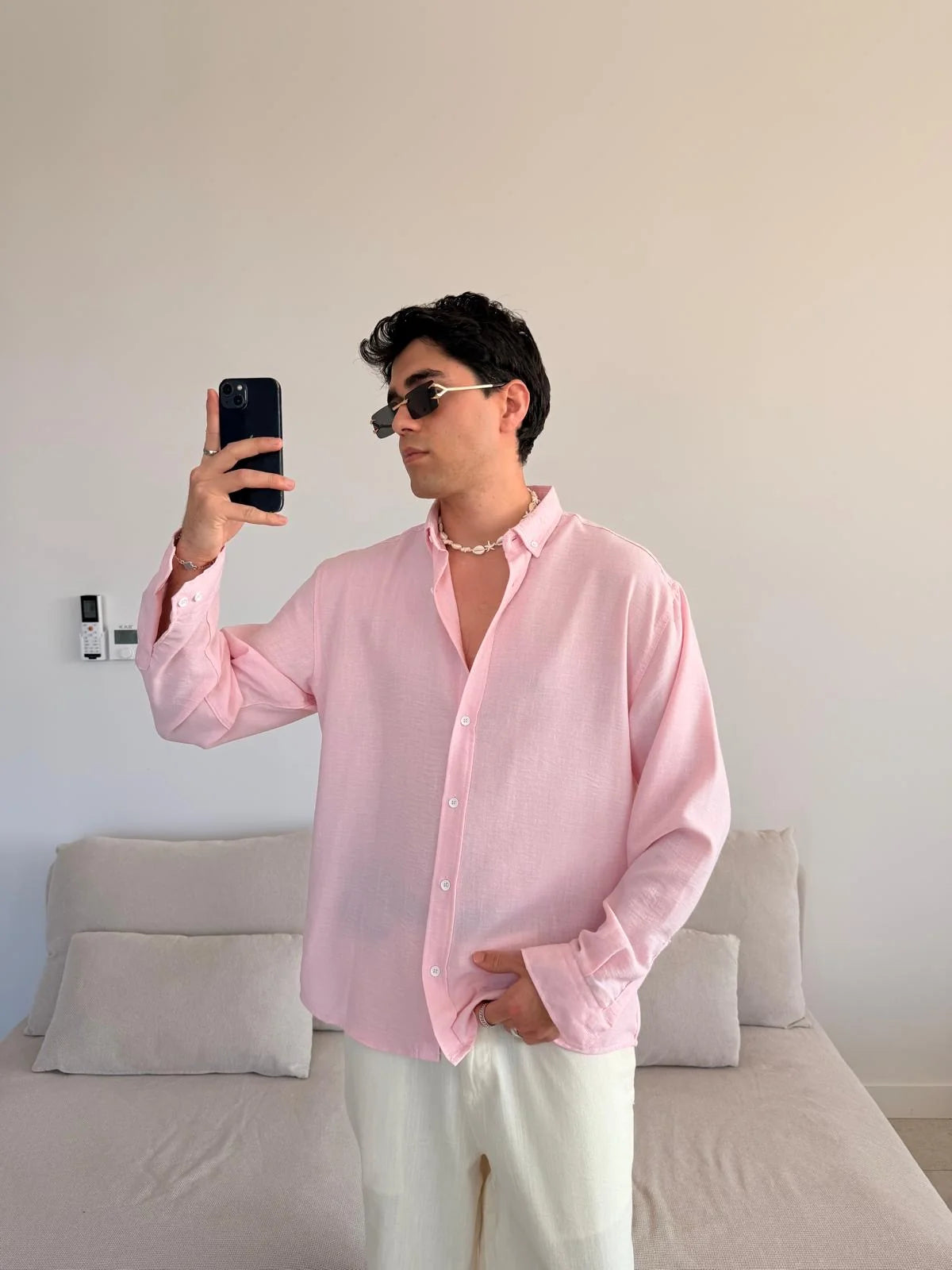 Pink Linen Shirt