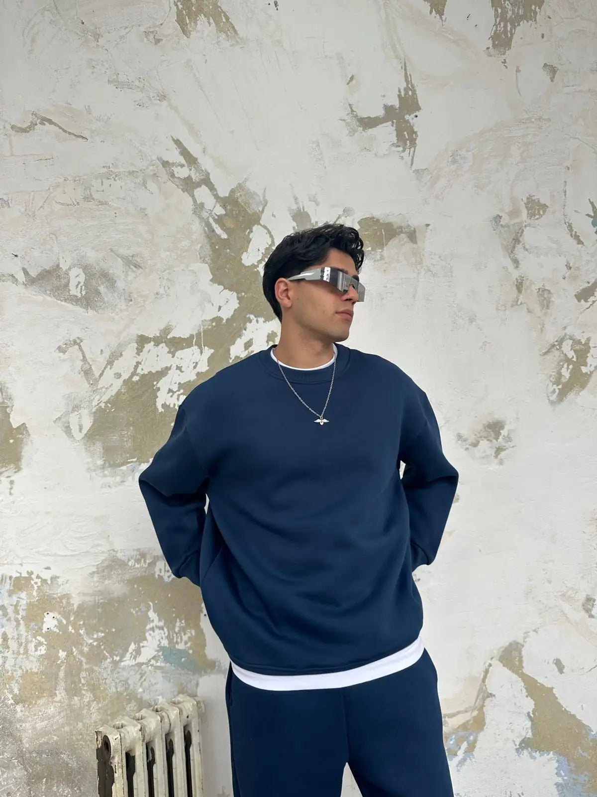 Indigo Oversized Basic Crewneck