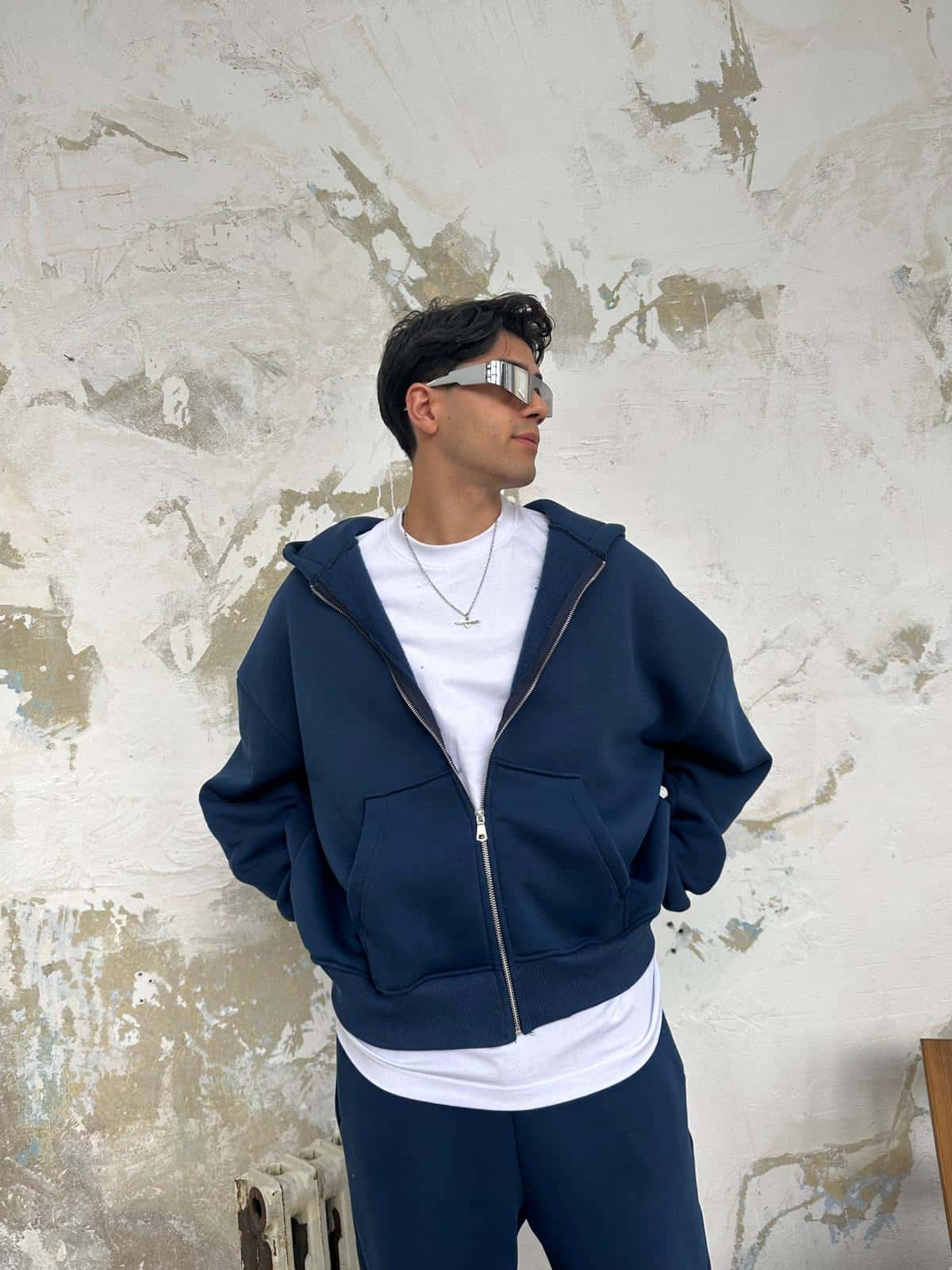 Indigo Oversized Basic Full Zipper