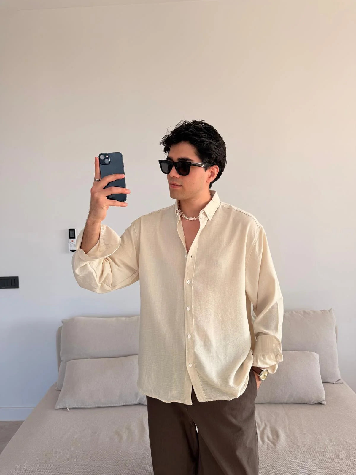 Beige Linen Shirt