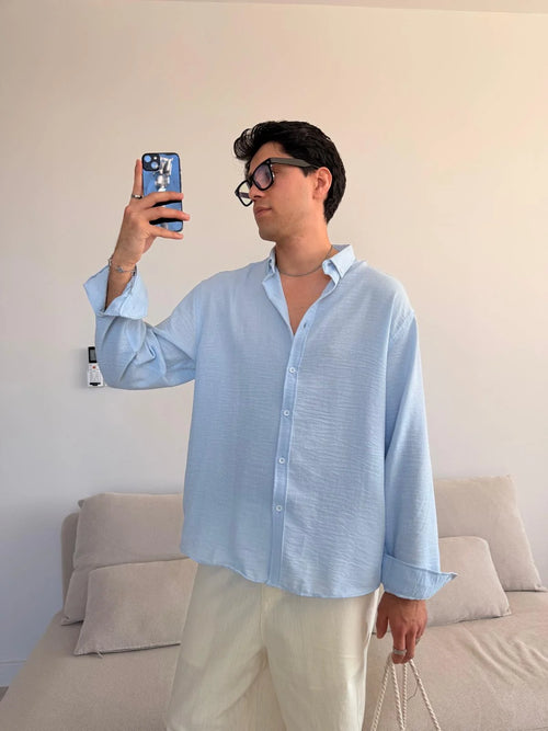 Baby Blue Linen Shirt