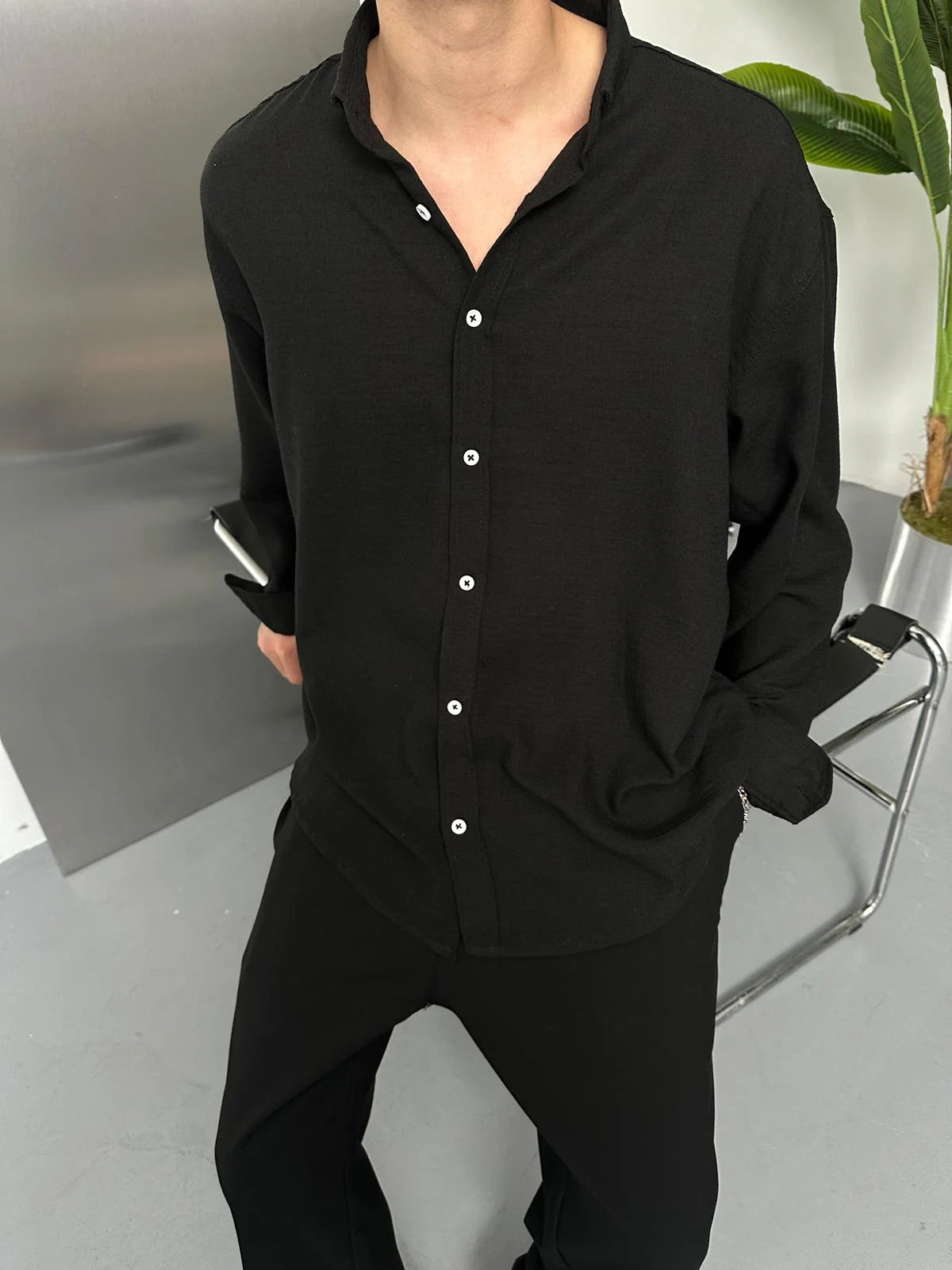 Black Linen Shirt