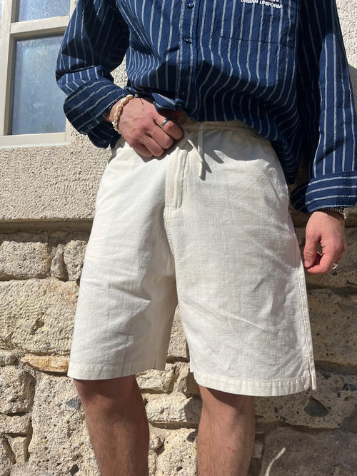 Beige Linen Shorts