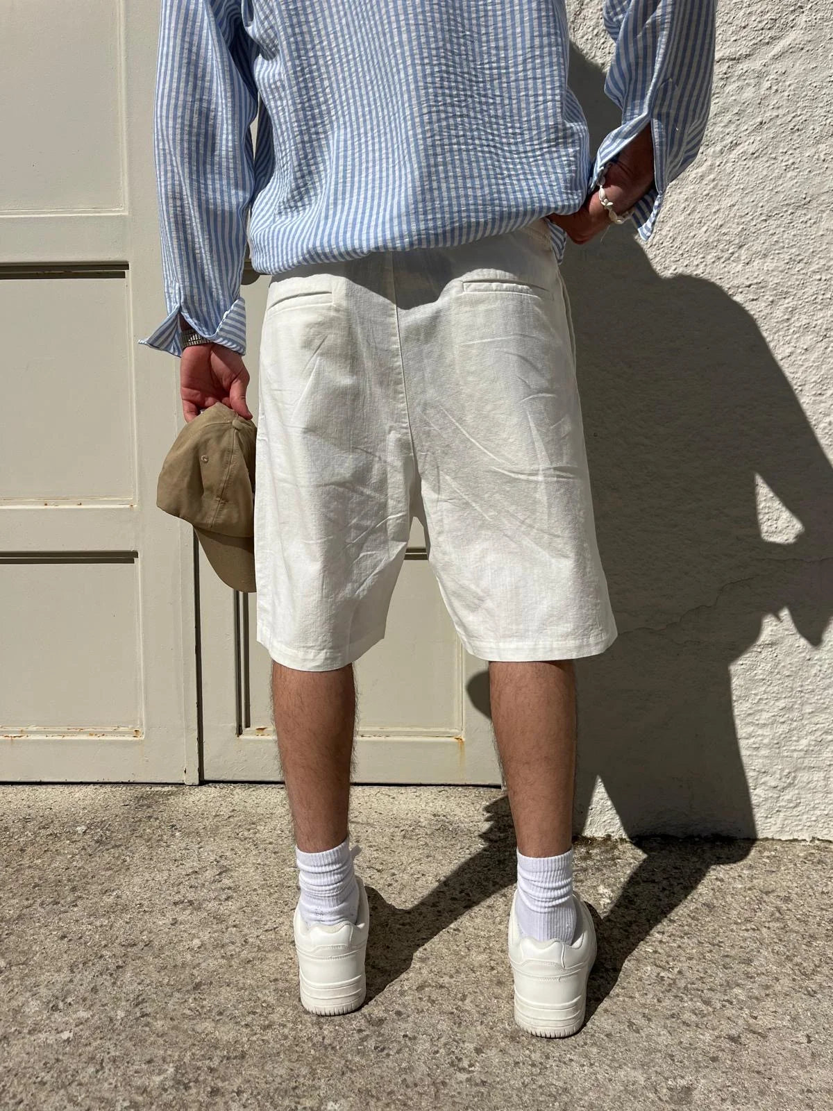 White Linen Shorts