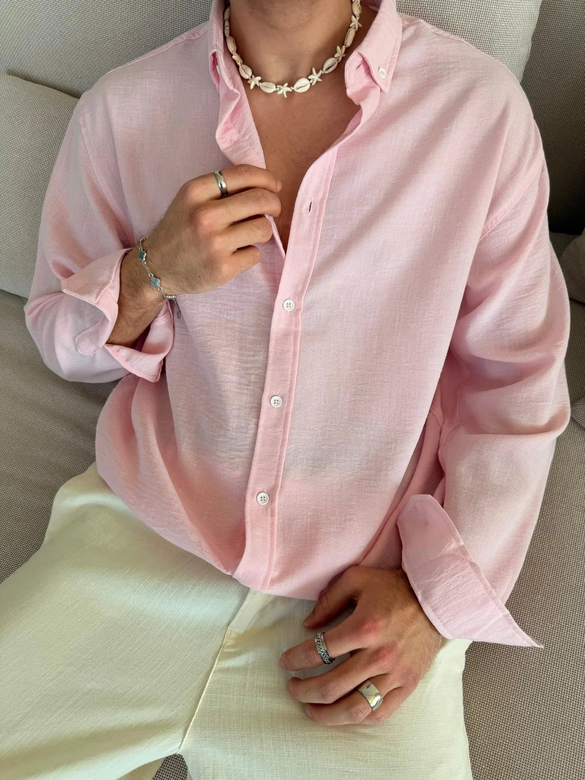Pink Linen Shirt