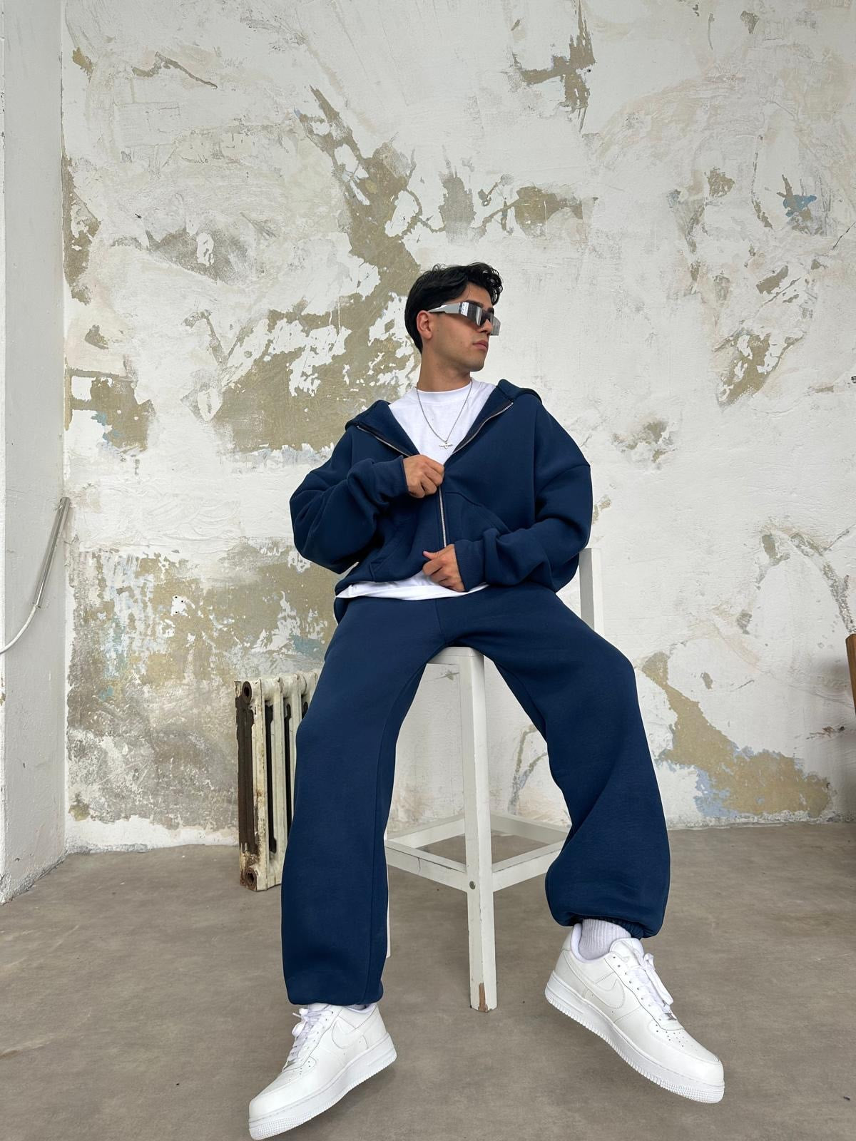 Indigo Oversized Basic Full Zipper