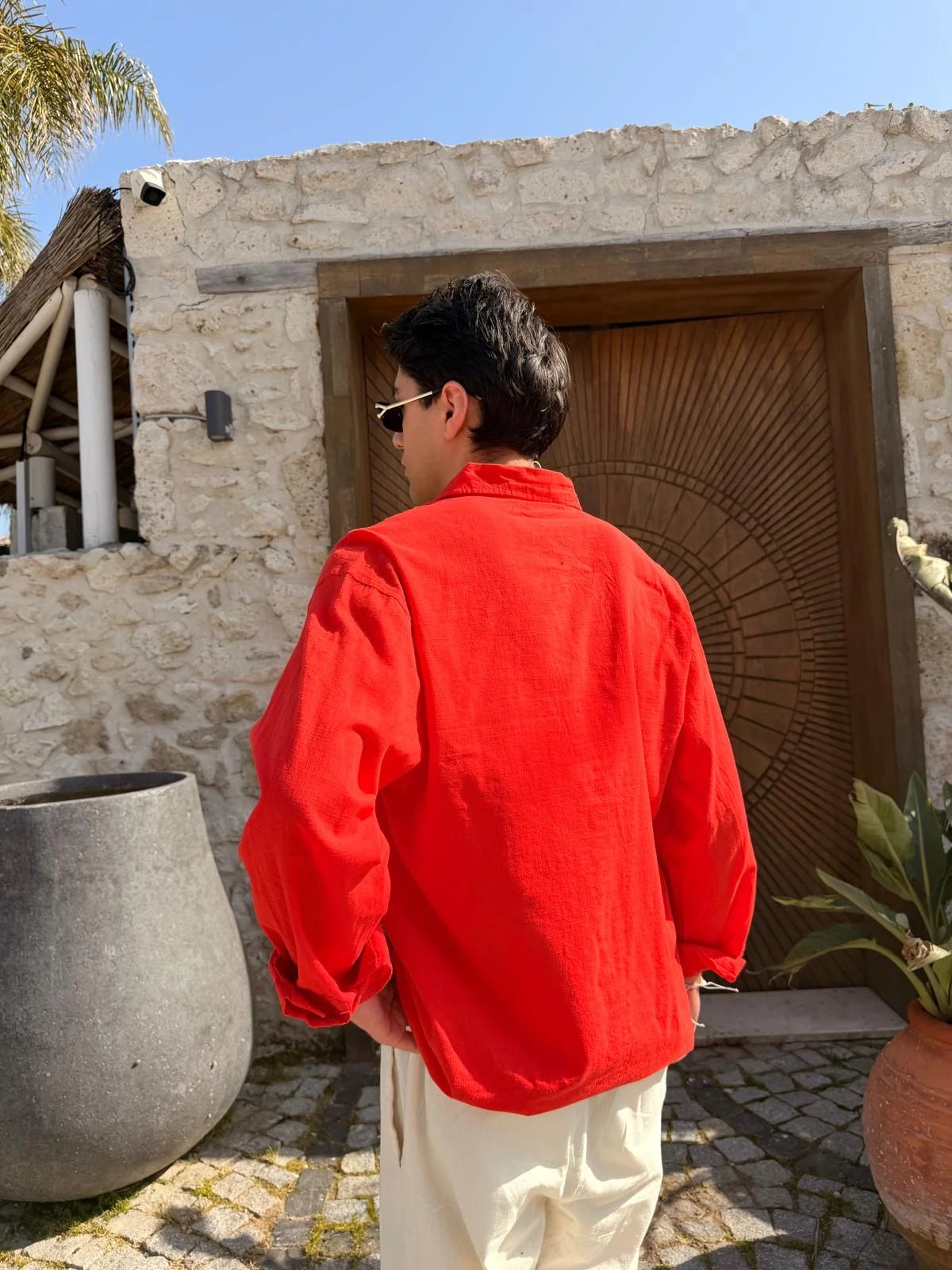 Red Linen Shirt