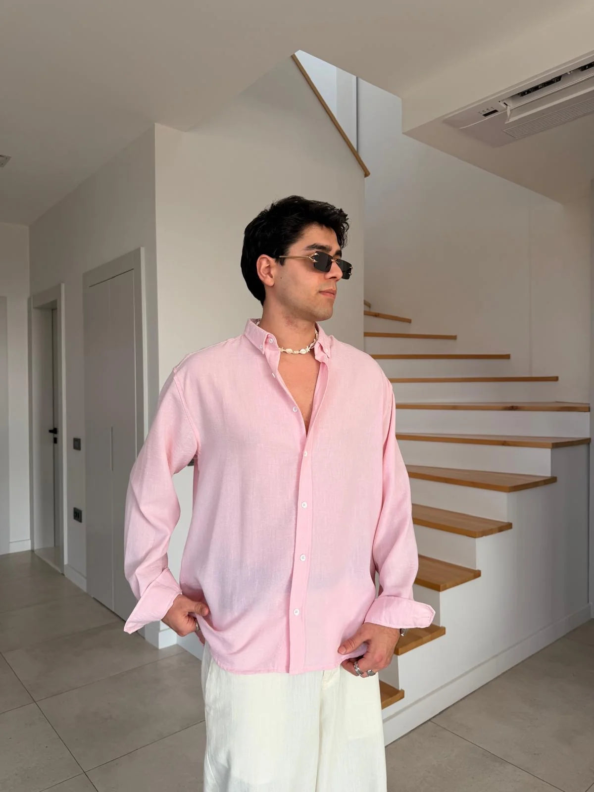 Pink Linen Shirt