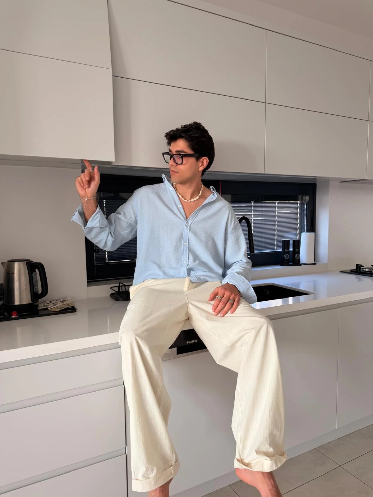Baby Blue Linen Shirt
