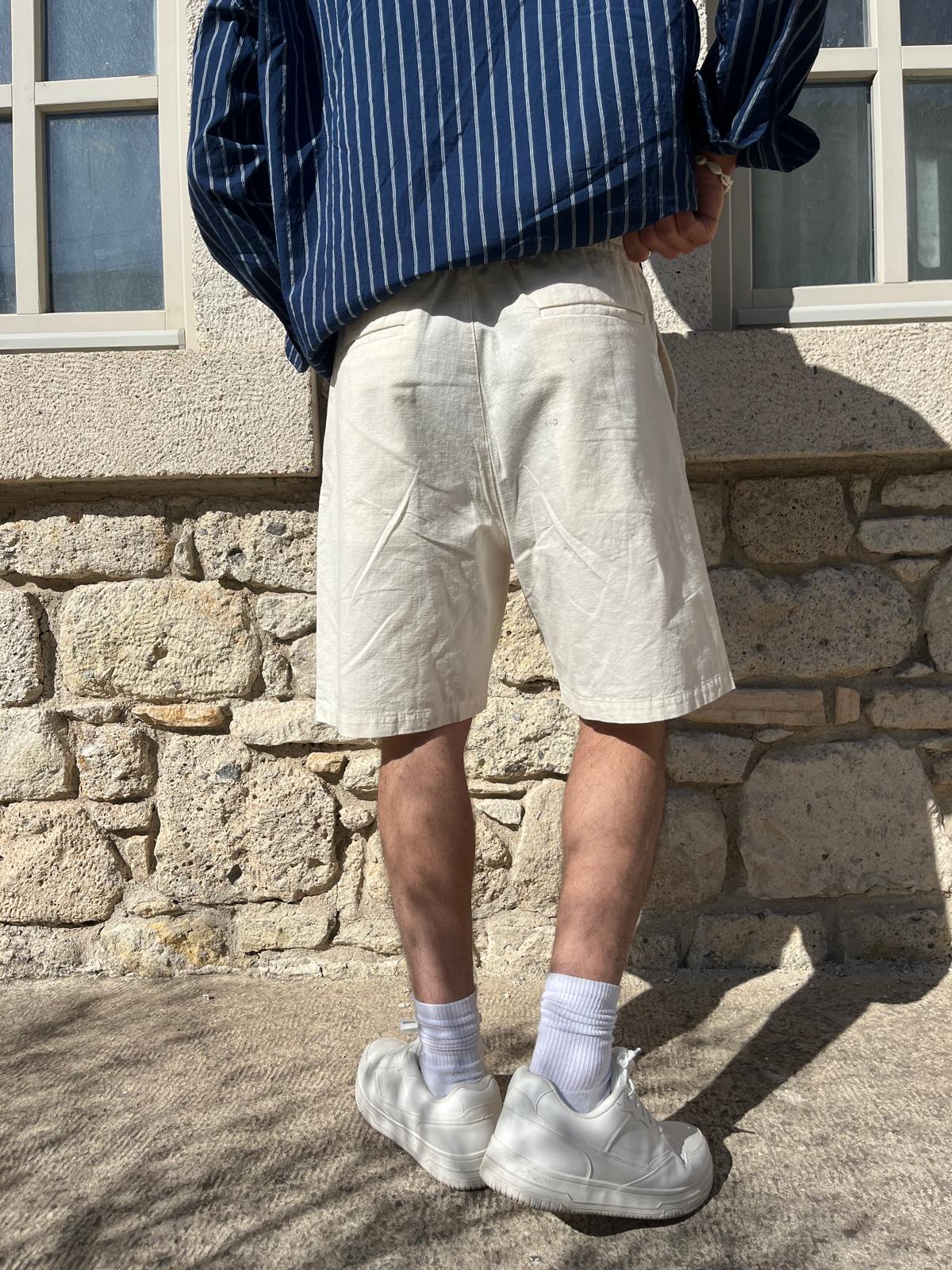 Beige Linen Shorts
