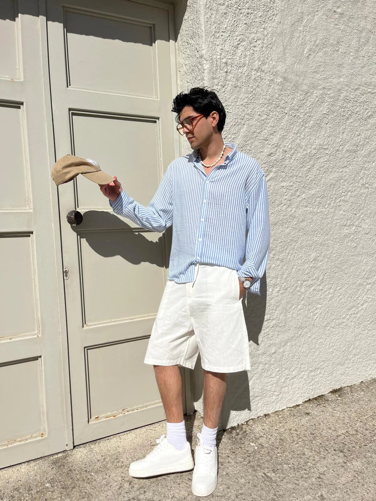 White Linen Shorts