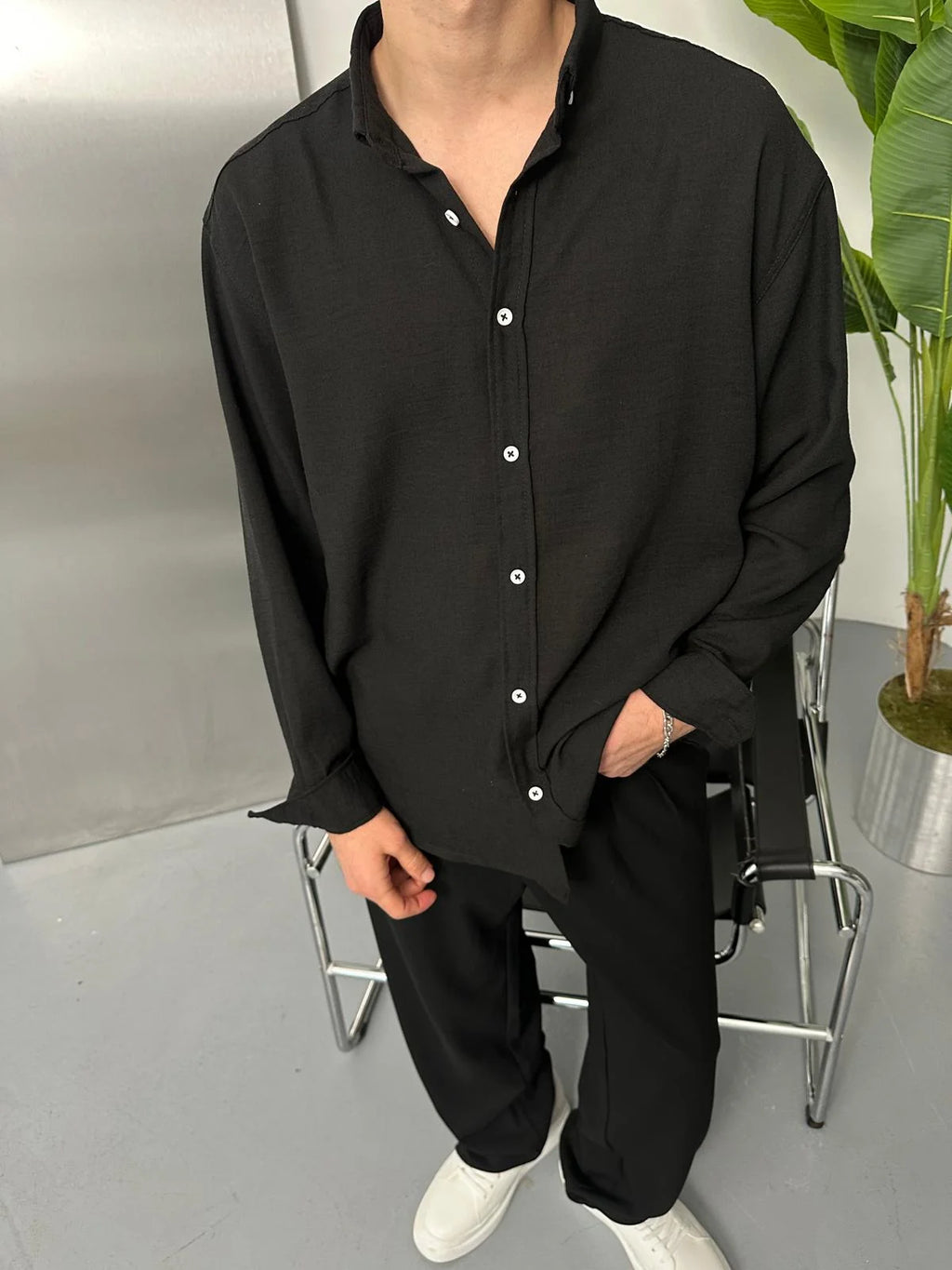 Black Linen Shirt