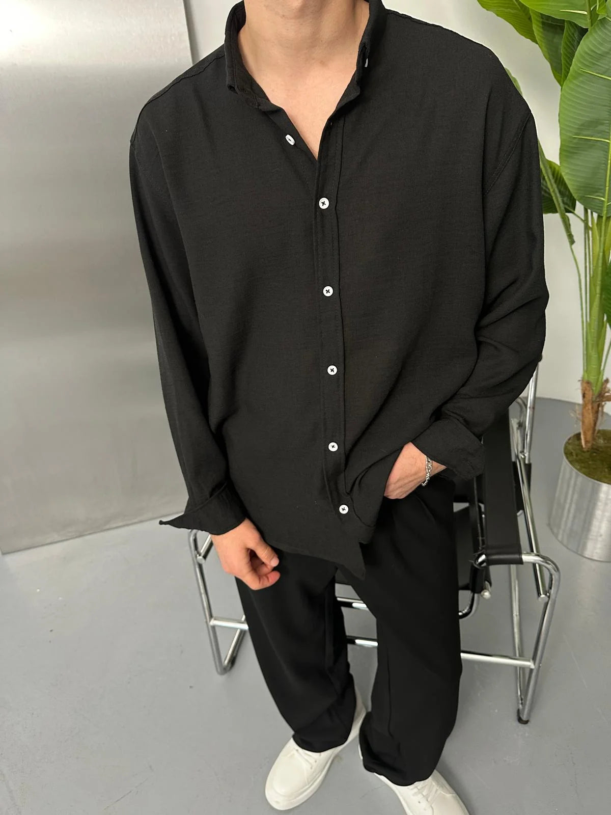 Black Linen Shirt