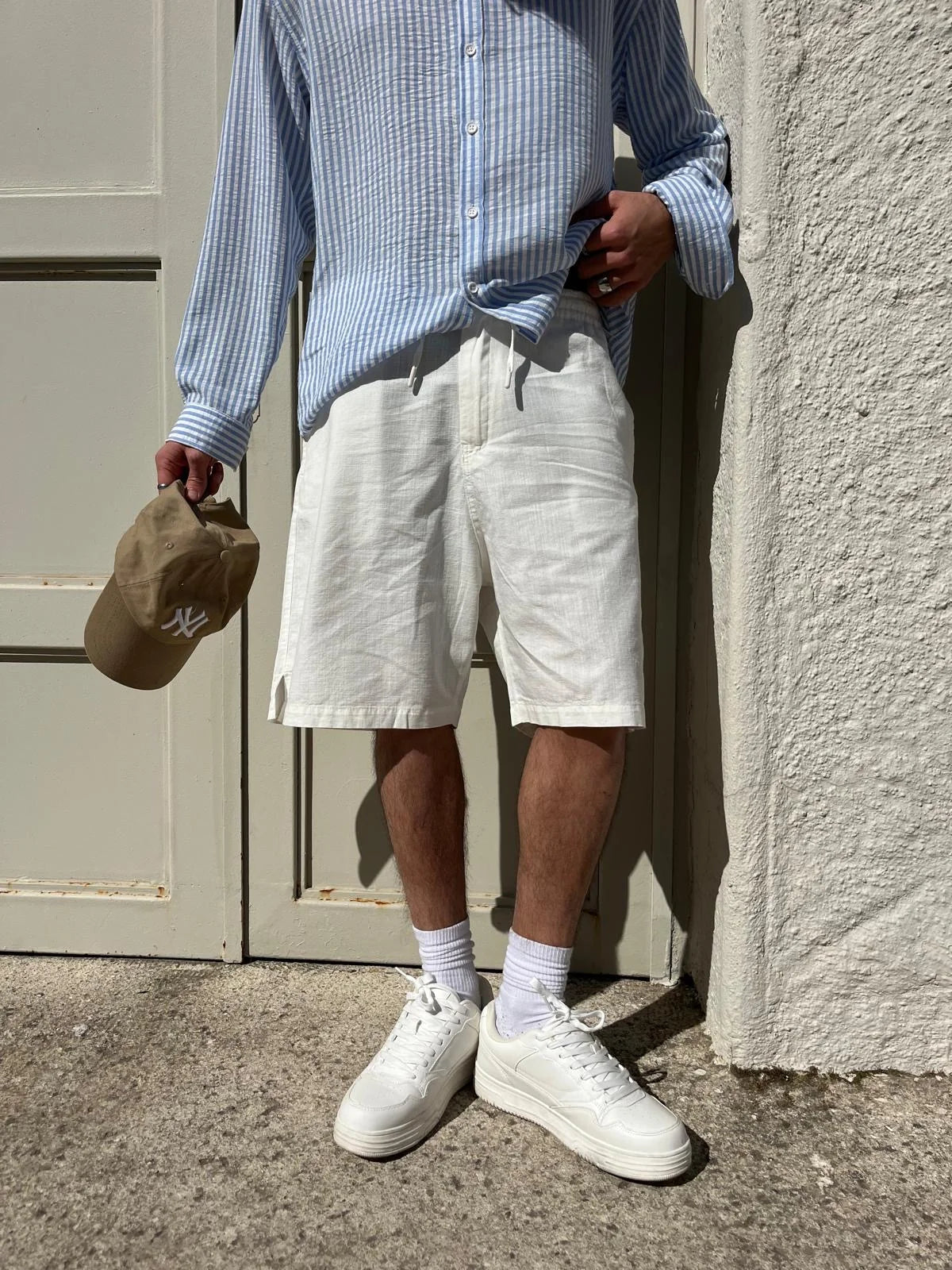 White Linen Shorts