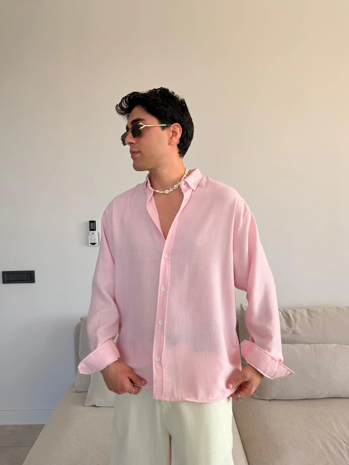 Pink Linen Shirt