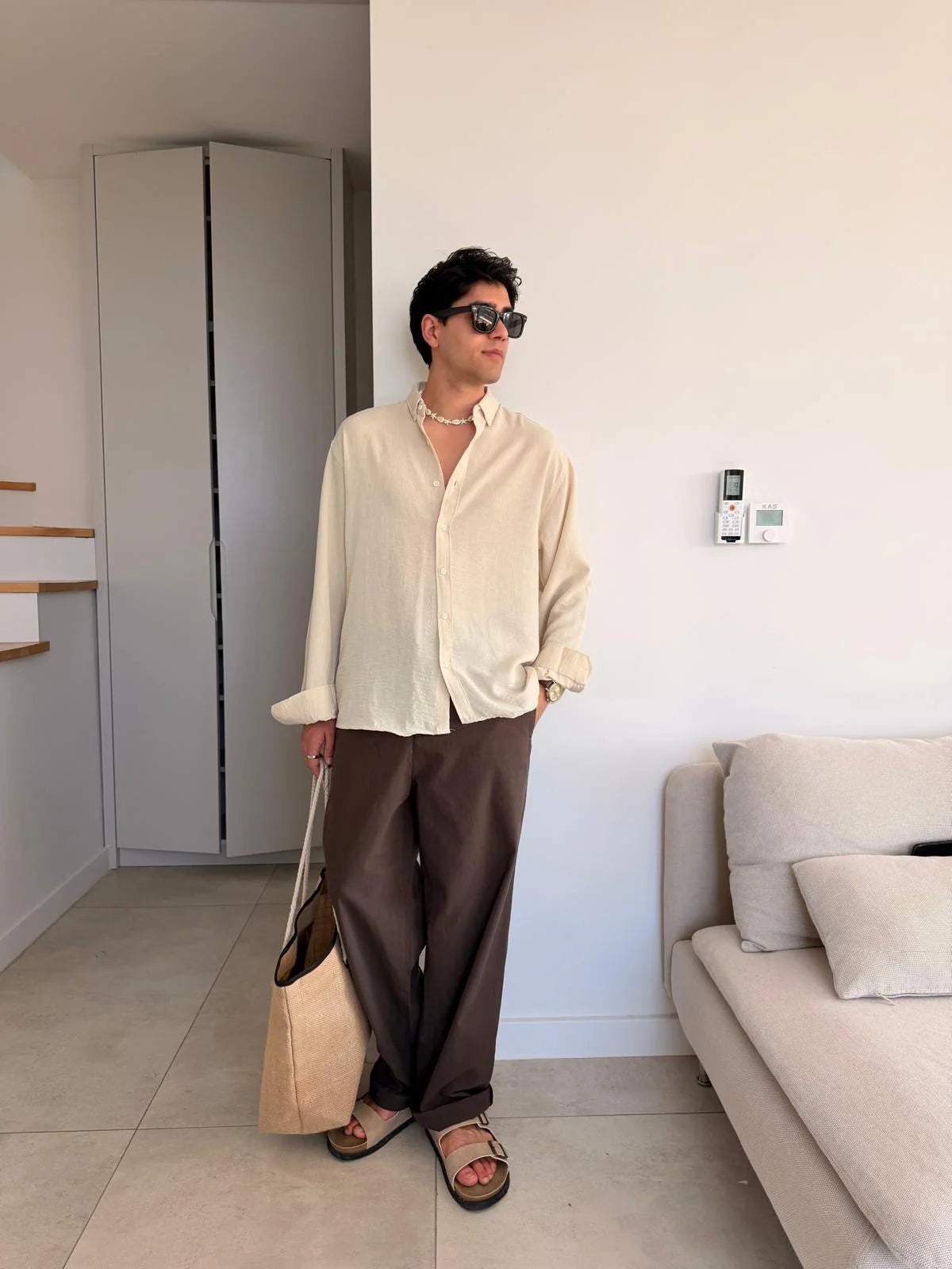 Beige Linen Shirt