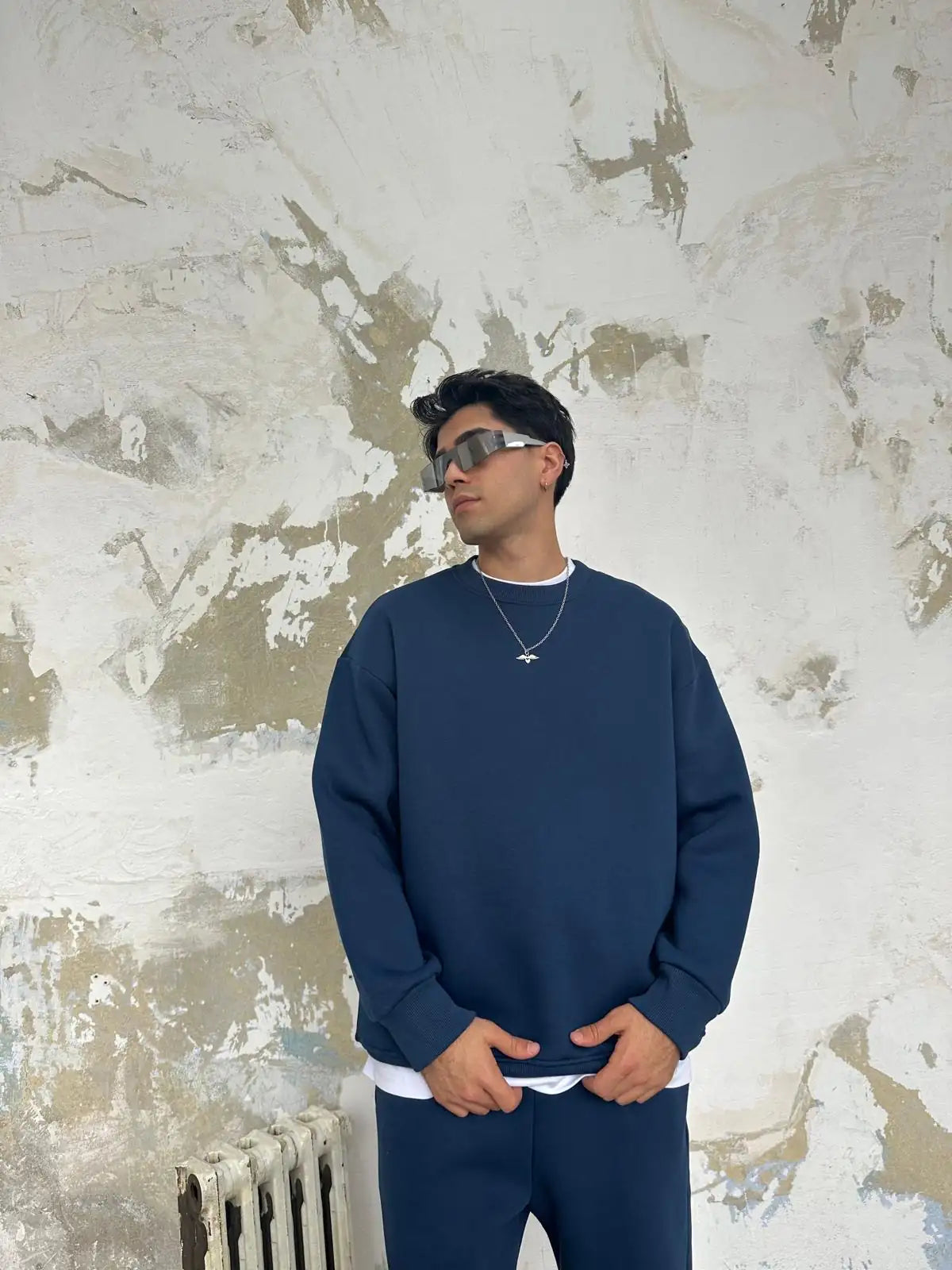 Indigo Oversized Basic Crewneck