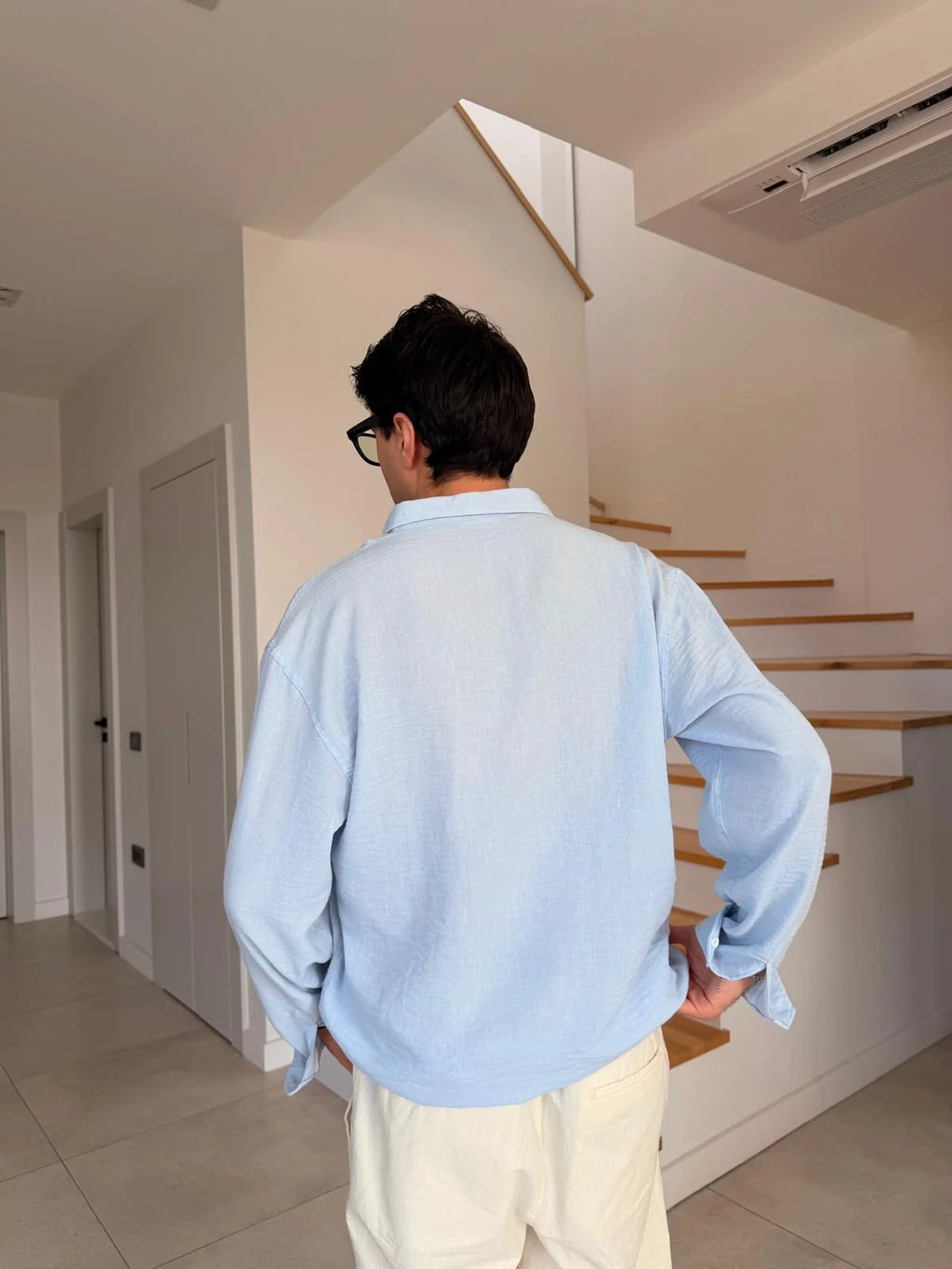 Baby Blue Linen Shirt