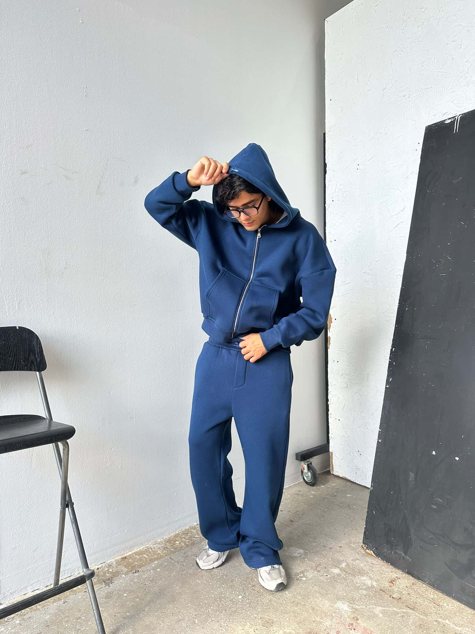 Indigo Oversized Basic Full Zipper