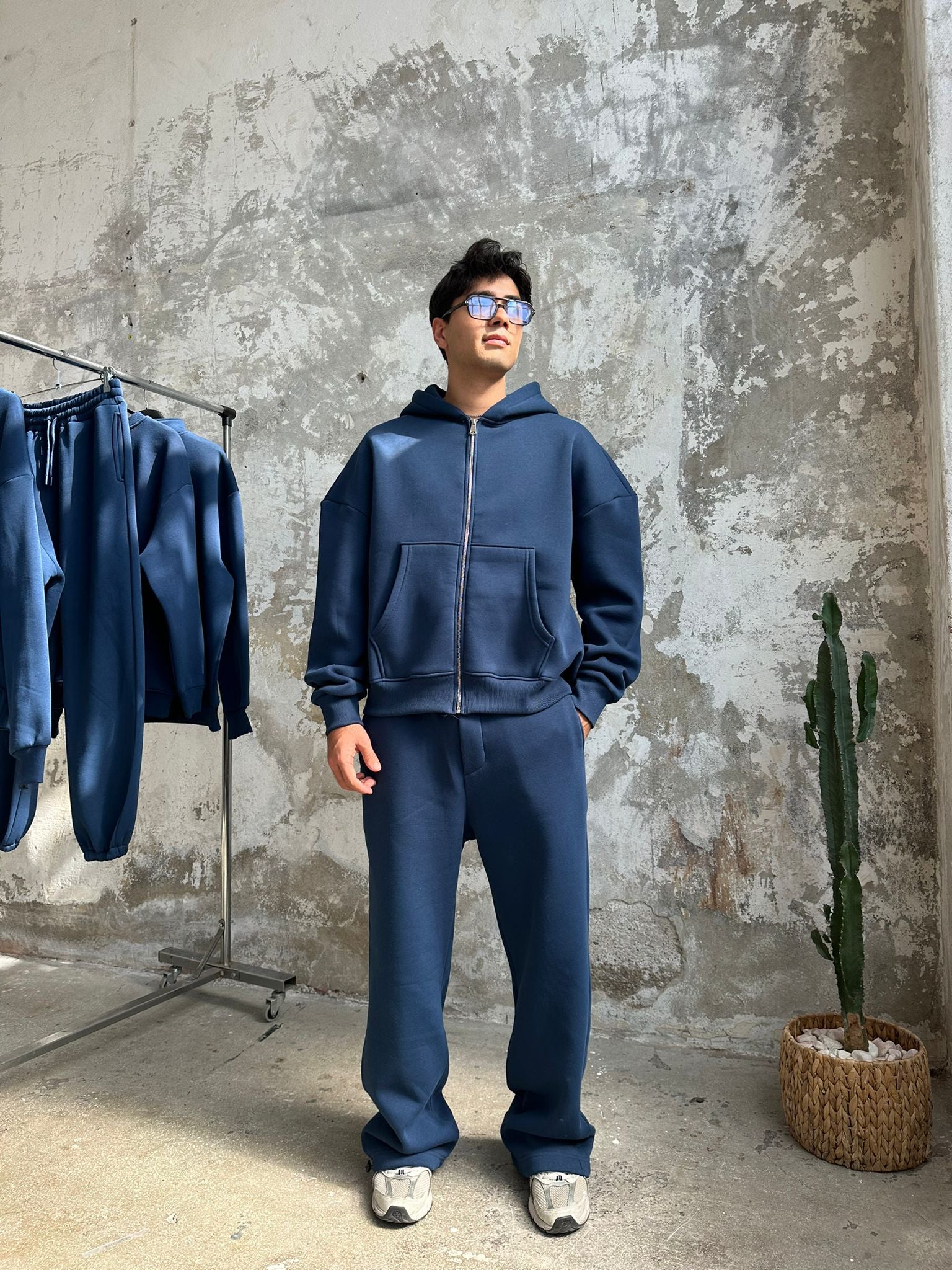 Indigo Oversized Basic Full Zipper
