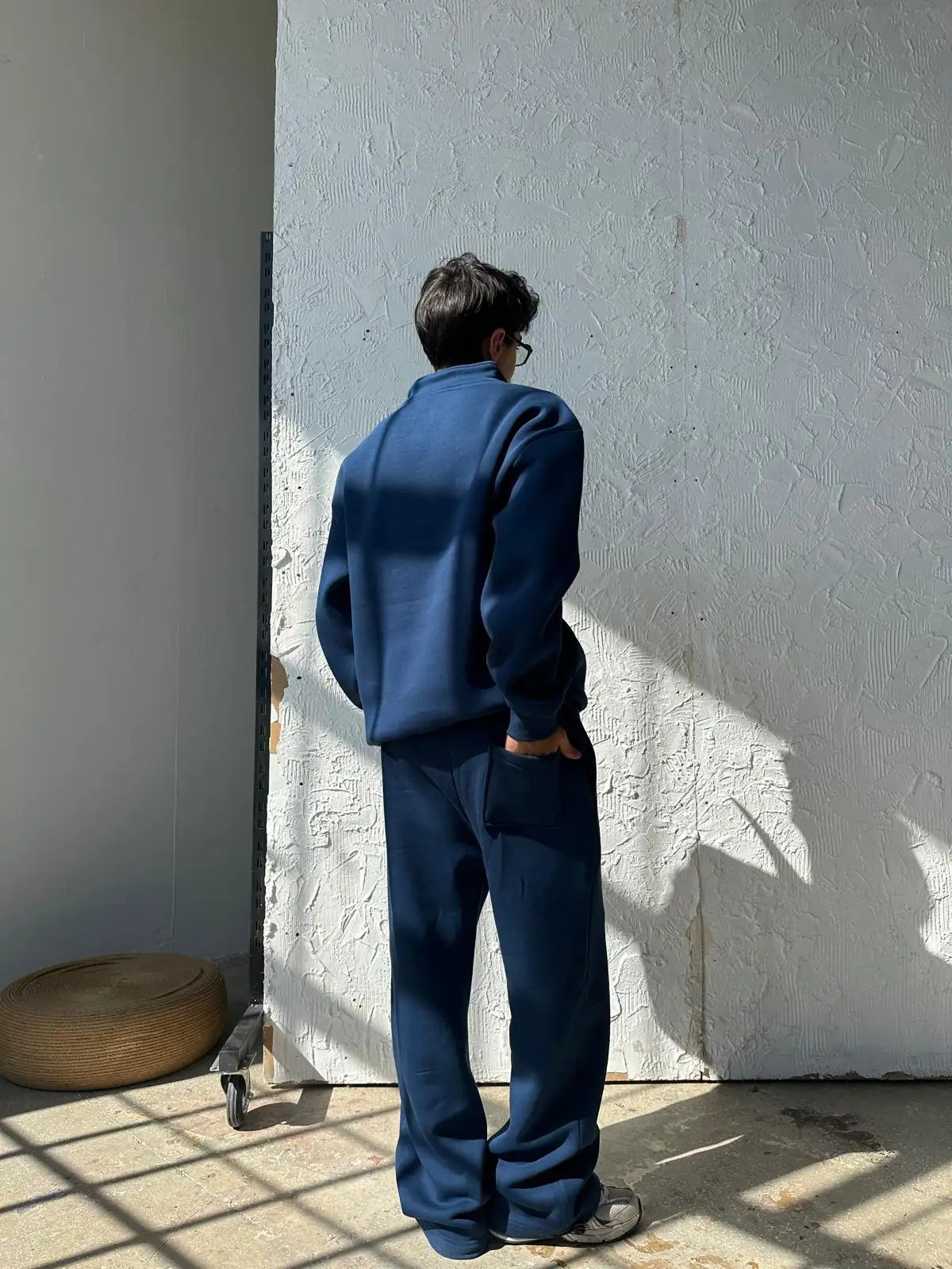 Essential Tracksuit Half Zipper/Sweatpants Set - Indigo