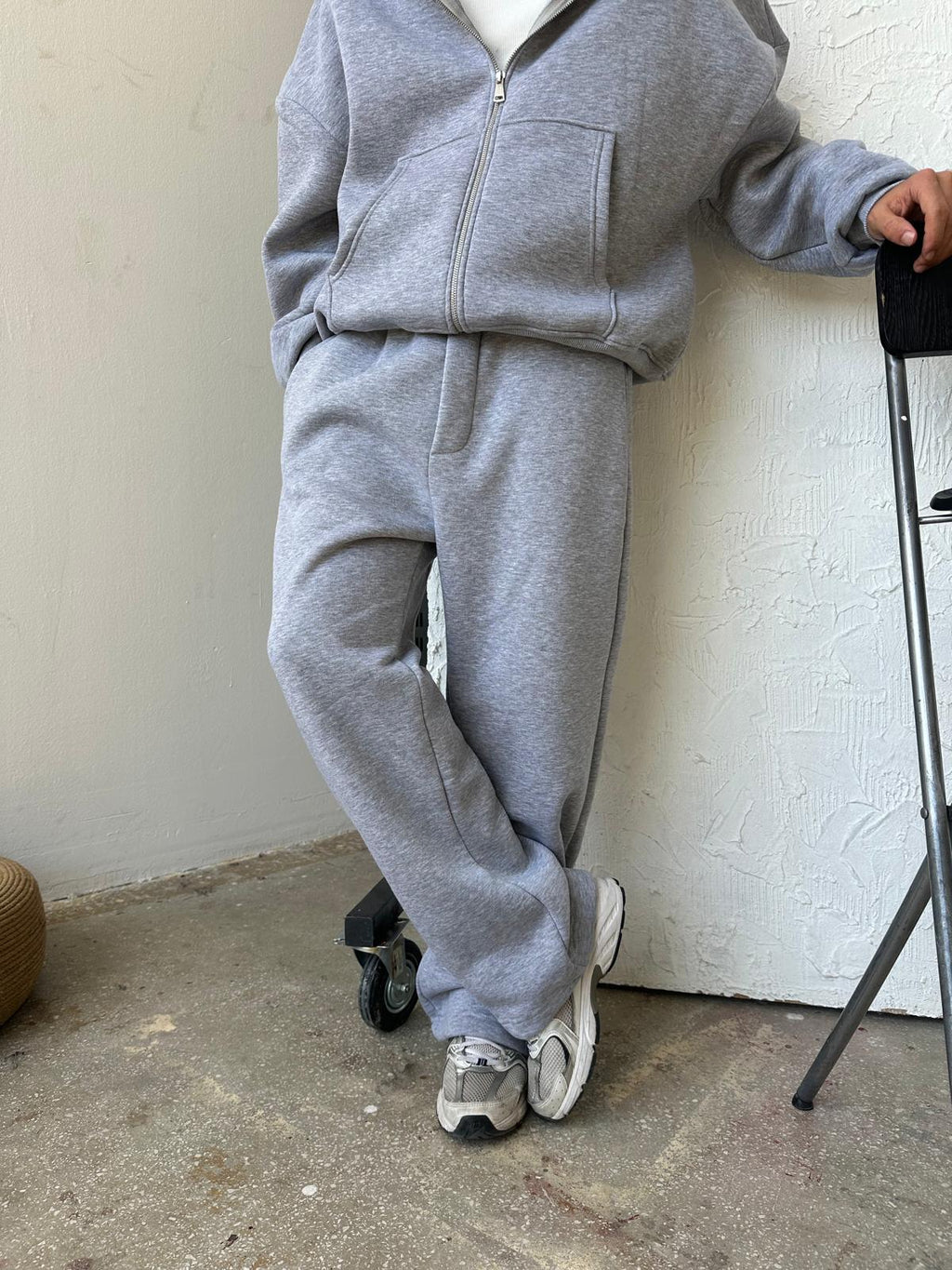 Gray Oversized Basic Sweatpants