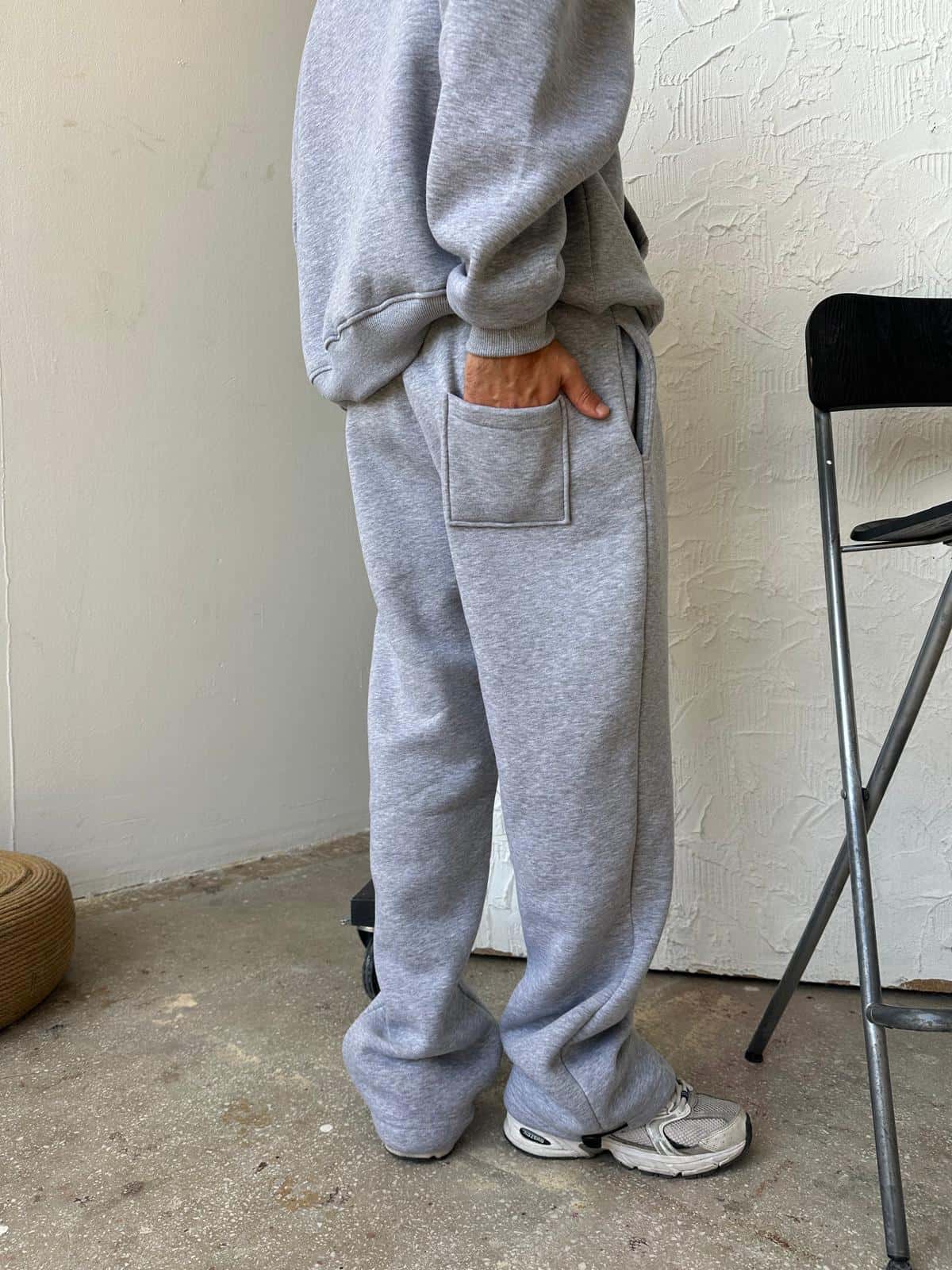 Gray Oversized Basic Sweatpants