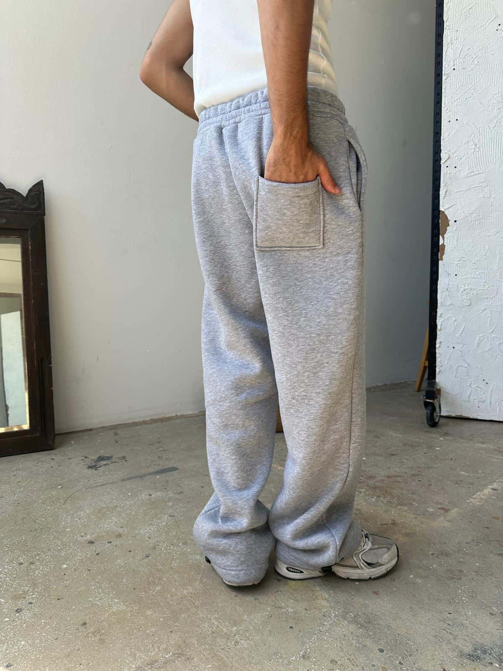 Gray Oversized Basic Sweatpants