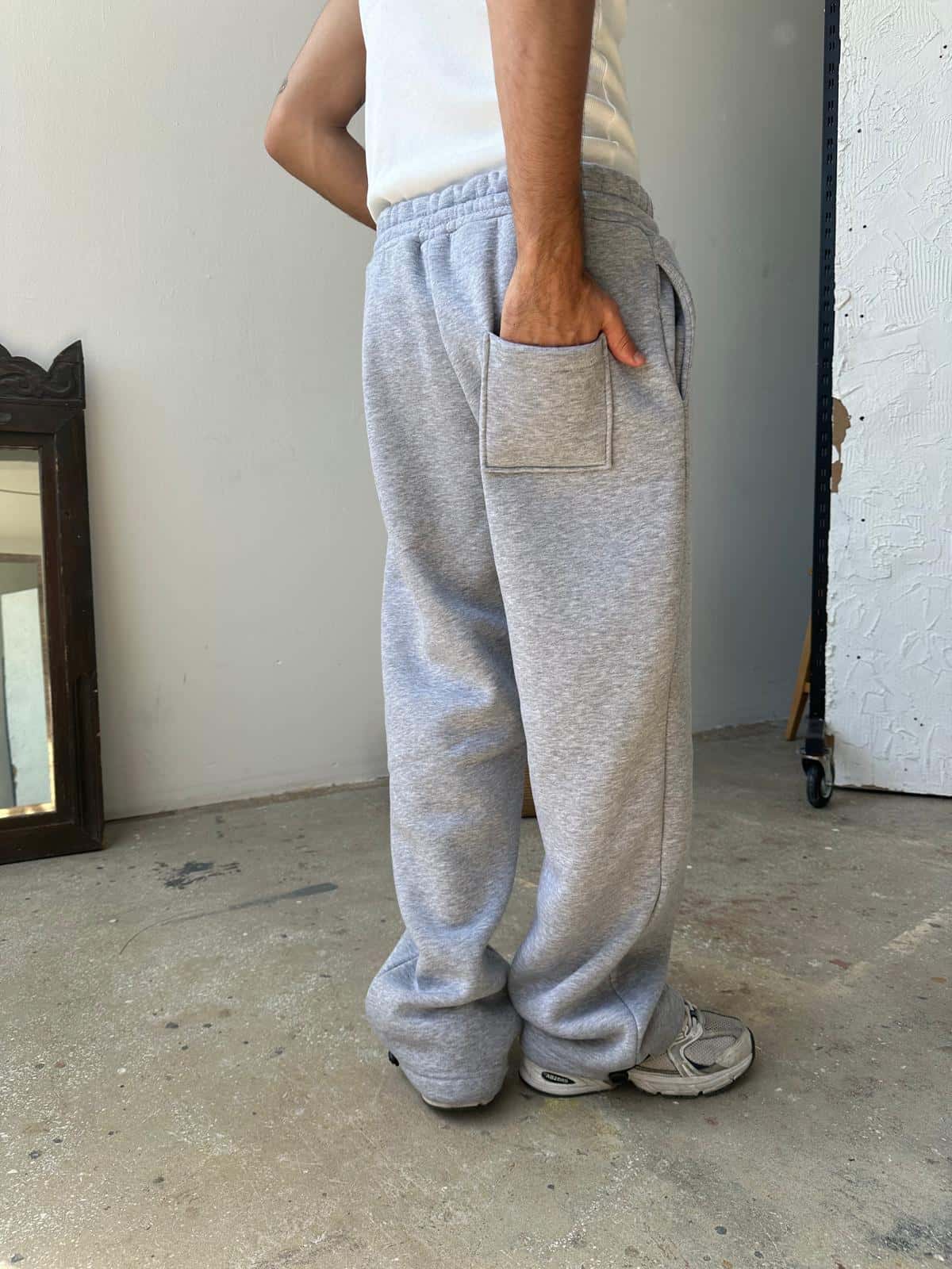 Gray Oversized Basic Sweatpants