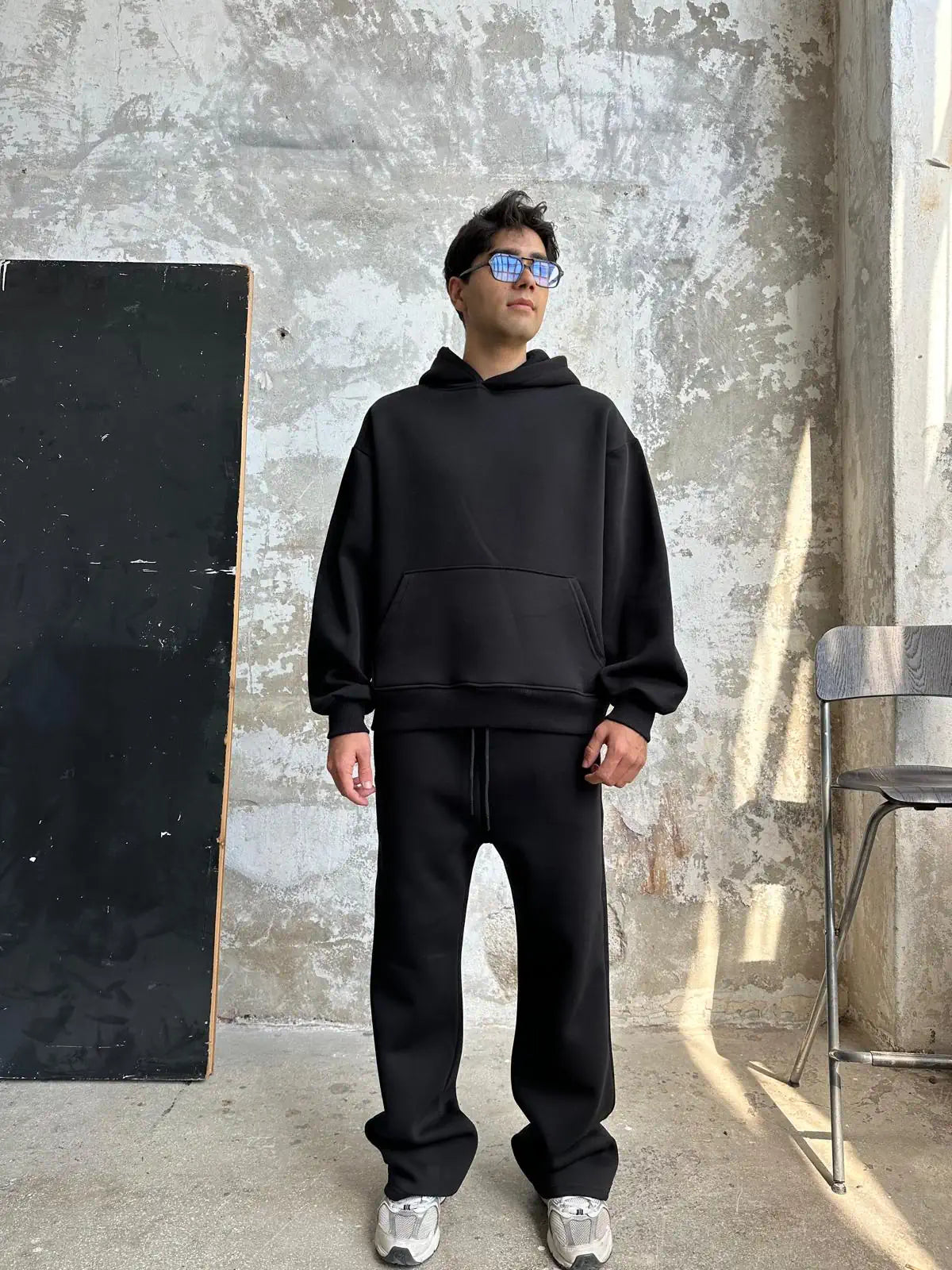 Essential Tracksuit Hoodie/Sweatpants - Black
