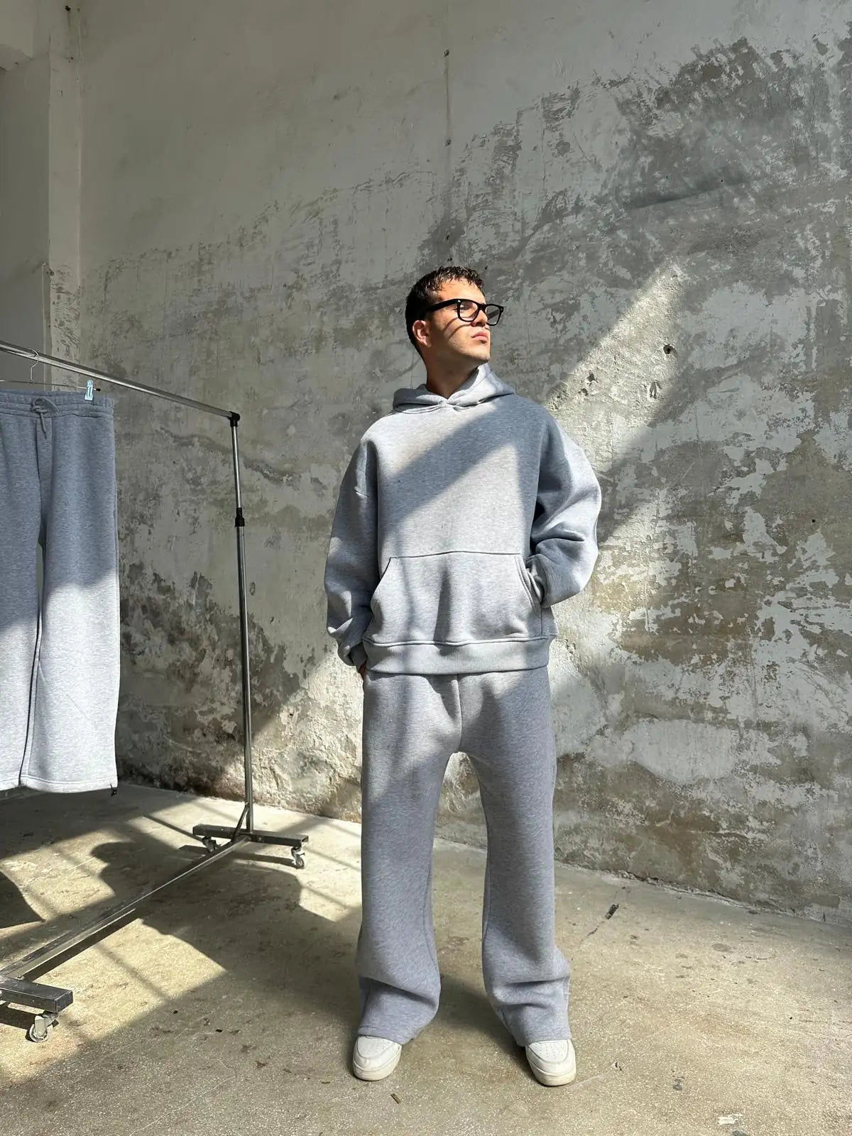 Essential Tracksuit Hoodie/Sweatpants Set - Gray