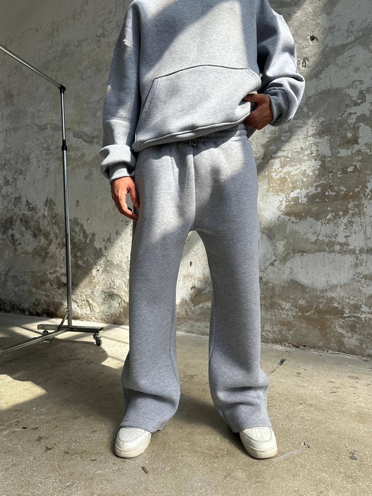 Gray Oversized Basic Sweatpants