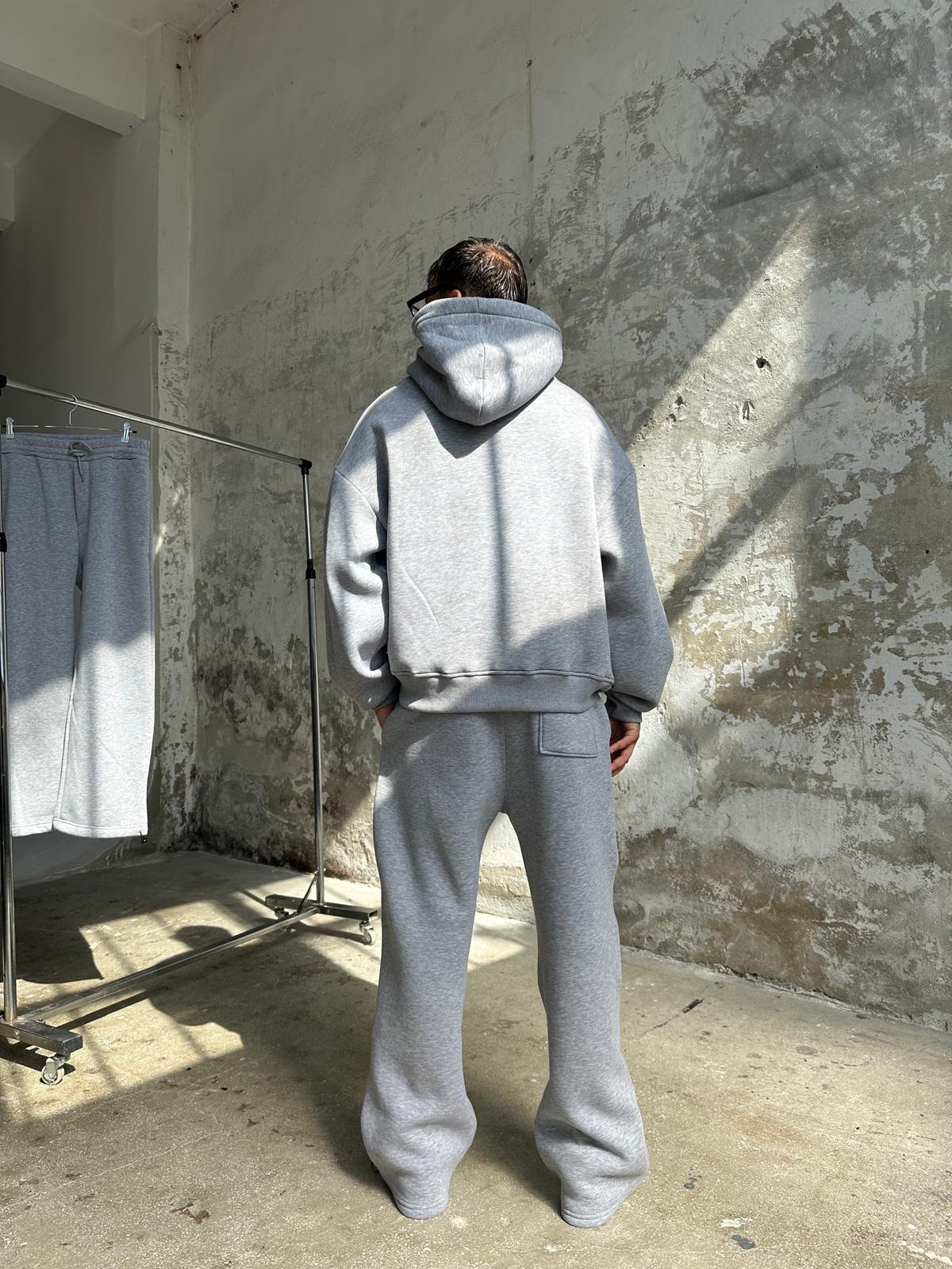 Gray Oversized Basic Hoodie