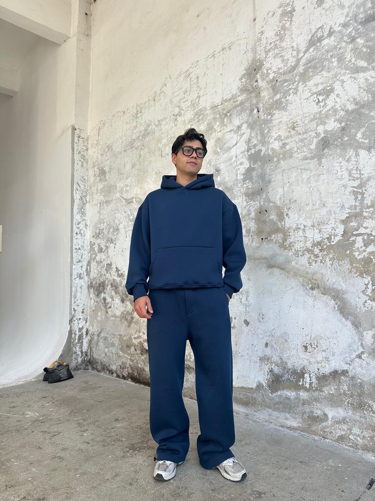 Indigo Oversized Basic Hoodie