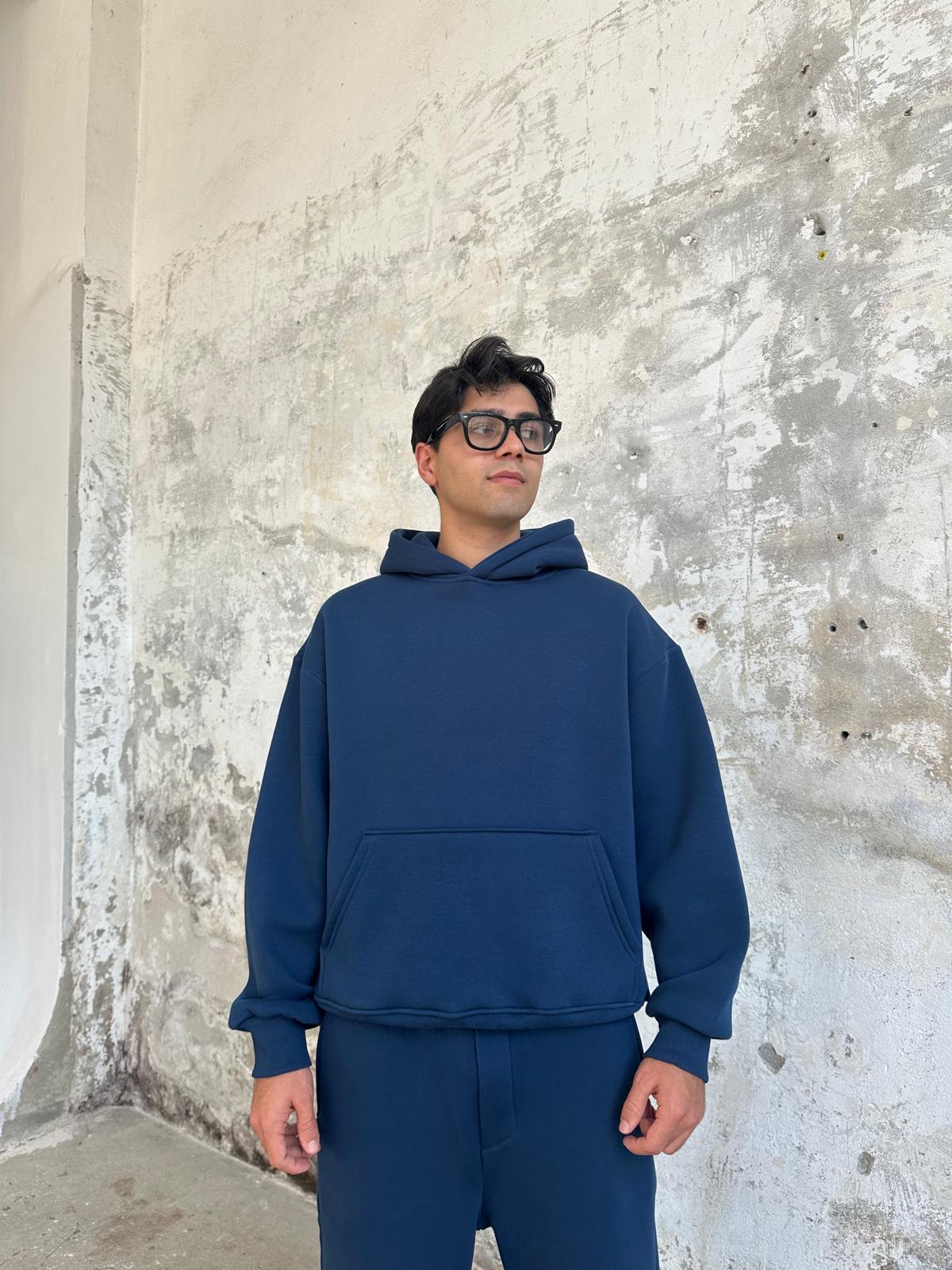 Indigo Oversized Basic Hoodie