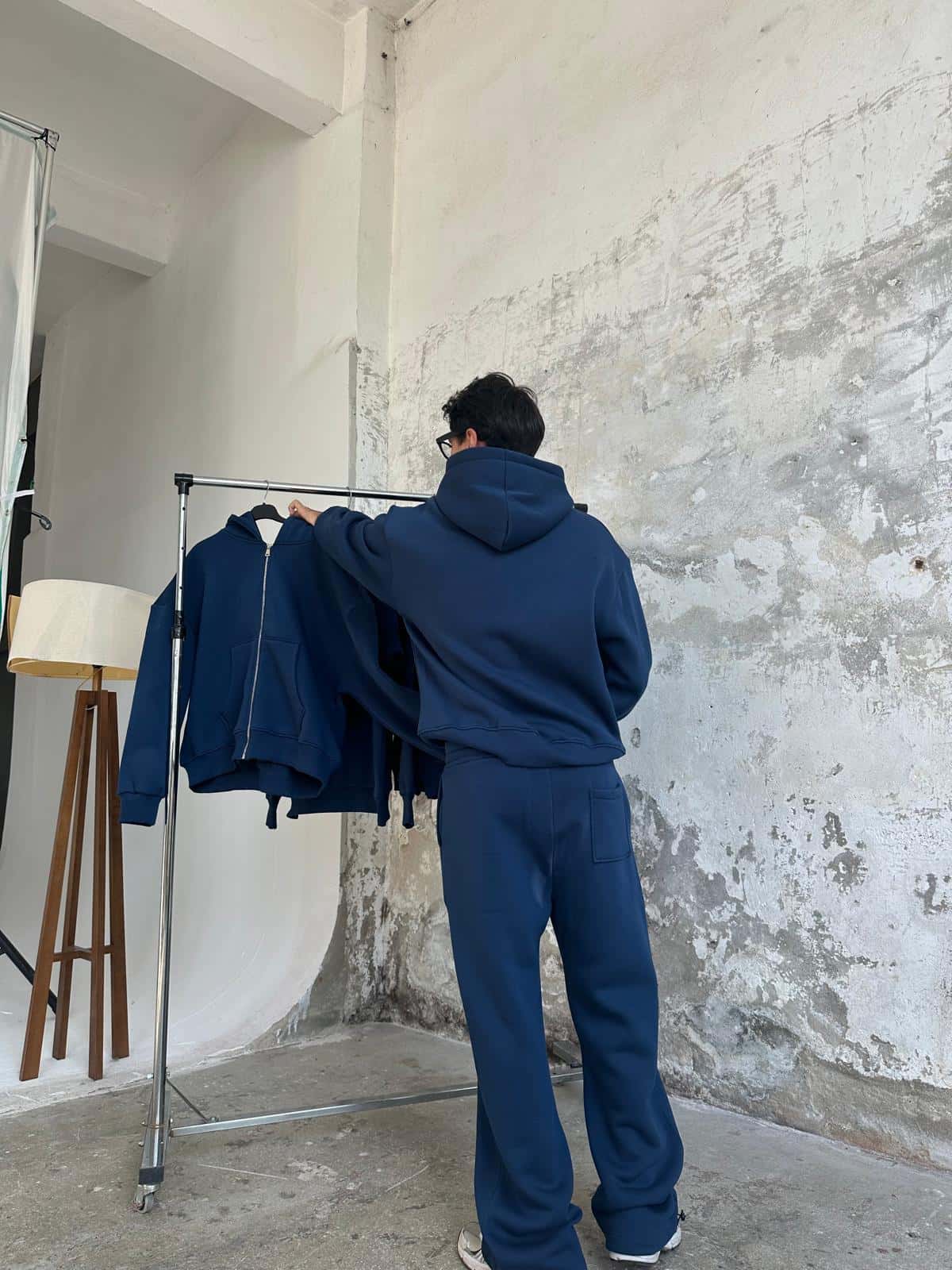 Indigo Oversized Basic Hoodie