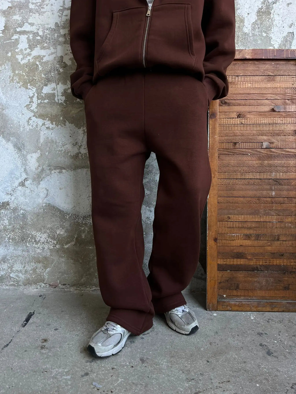 Brown Oversized Basic Sweatpants