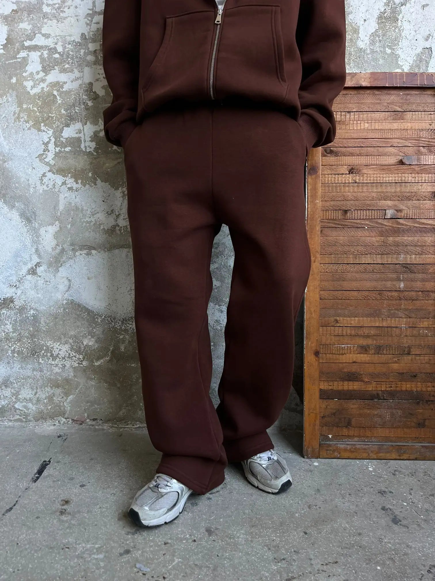 Brown Oversized Basic Sweatpants