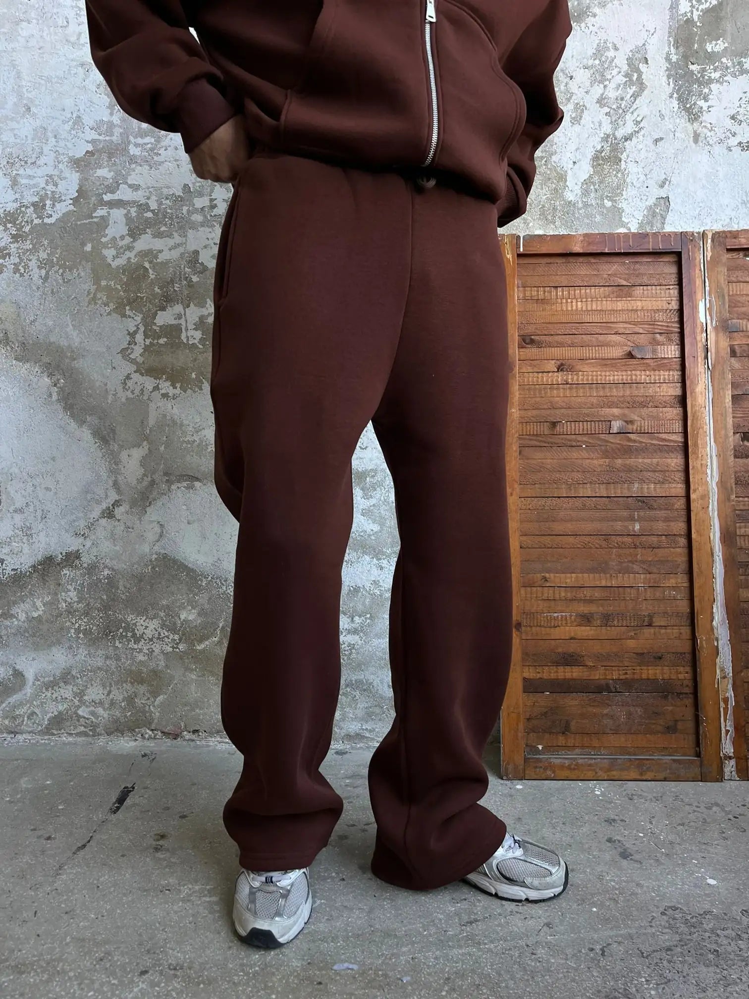 Brown Oversized Basic Sweatpants