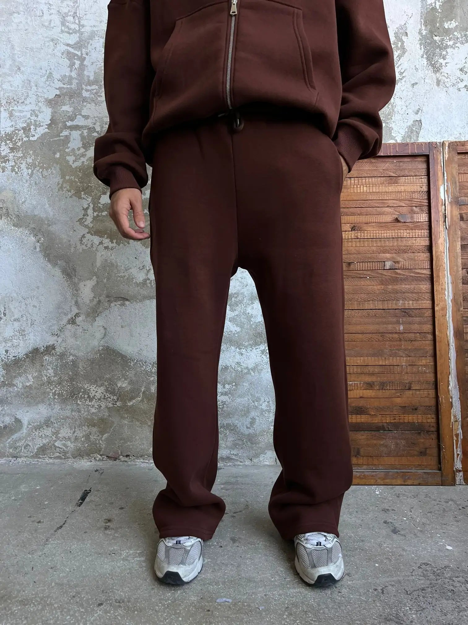 Brown Oversized Basic Sweatpants