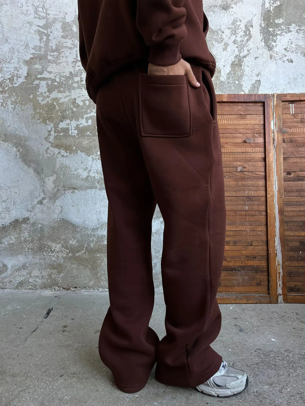 Brown Oversized Basic Sweatpants